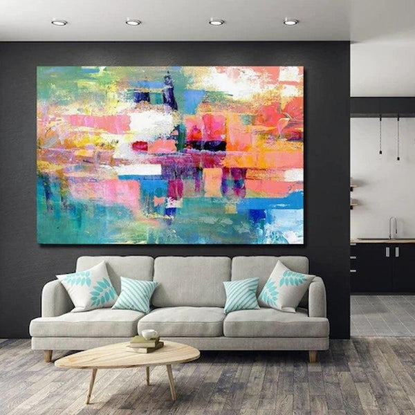 Hand Painted Abstract Colorful On Canvas Modern Decorative Canvas Painting