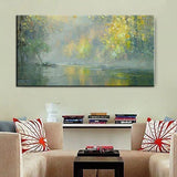 Hand Painted Abstract Oil Painting Knife Landscape Canvas Painting Nordic