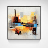 Hand Painted Abstract Wall Art Geometric Minimalist Modern On Canvas Decorative