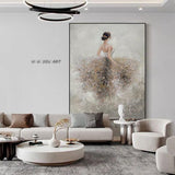 Home decoration Hand Painted Wedding Dress Girl Canvas Painting Modern Style Bedroom