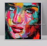 Nielly Style Francoise Hand Painted Pop Art Marilyn Monroe Kinfe Face painting Modern Canvas Painting Wall Art pictures