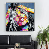 Hand Painted Oil Painting Modern Knife Face Portrait Painting Abstract On Canvas Art Decor