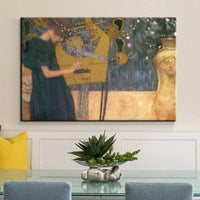 Hand Painted Retro Famous Gustav Klimt Music Oil Paintings Modern Wall Art