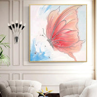 Hand Painted Abstract Butterfly Oil Painting on Canvas Art Animals for Baby Room Scandinavian Art Home