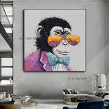 Hand Painted Animal Canvas Gorilla With Glasses Canvas Art painting Decorative Painting