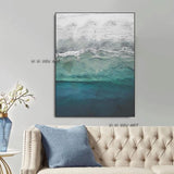 Hand Painted Abstract Seascape Minimalist Modern On Canvas Decorative For Living