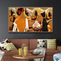 Hand Painted Oil Painting Retro Figures Abstract Home Room Decors