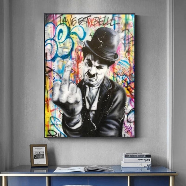 Hand Painted Oil Paintings Modern Fashion Graffiti Street Pop Art Male Poster Canvas