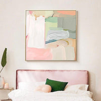 Abstract Pink Imaginative Romantic Hand Painted Canvas Oil Painting for Room