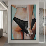 Hand Painted Modern Abstract Oil Paintings Sexy Naked Girls Chinese Sexy Girl For Dedroom Photo Sex