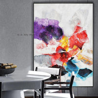 Hand Painted Abstract Flower Art On Canvas Wall Art Decoration