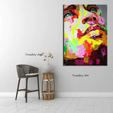 Hand Painted People Oil Paintings Knife Face Abstract Canvas Painting Modern Room Decor