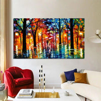 Hand Painted Hand Painted Abstract Colorful Landscape Palette Knife Street Oil Painting Abstracts