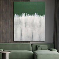 Modern Abstract Green and White Oil Painting Hand Painted Canvas Art On The