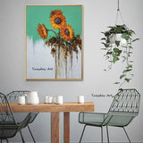 Hand Painted Yellow Sunflowers Oil Painting Canvas Modern Cuadro