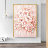 Hot Sale Hand Painted Oil Painting Wall Art Pink Flower Wall Art Unframed