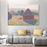 Hand Painted Claude Monet Meules milieu du jour Haystacks midday Impression Famous Landscape Oil Painting Art