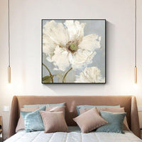 Hand Painted Canvas Wall Art Oil Paintings Modern Abstract Painting For Home Wall Decor Hand Painted White Flower Artwork