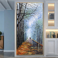 Hand Painted Oil Paintings Modern Knife Street Landscape On Canvas Modern Wall Art Decorations