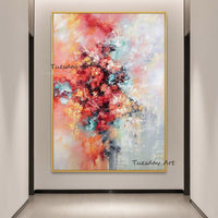 Oil Painting Hand Painted Texture Flower Abstract On Canvas Modern Wall Canvas