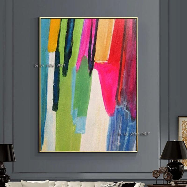 Hand Painted Abstract Art Painting Modern Canvas Painting Minimalist Colorful Home Room