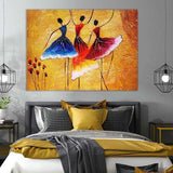 Abstract Dancing Girl Hand Painted Oil Painting on Canvas Figure Art Wall Poster Pictures for Living Room Home Decoration