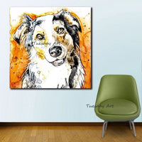 Hand Painted Oil Painting Animals Dog Abstract Modern Street Art Canvas Art Decorative Paintings Fors Decor