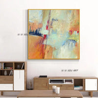 Abstract Warm Color Painting Hand Painted On Canvas Modern Acrylic Painting