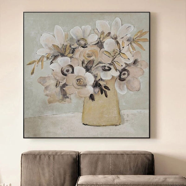 Abstract Art Vintage Flowers Hand Painted Oil Painting Canvass Art work