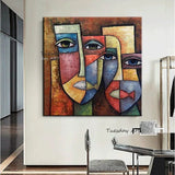 Hand Painted Oil Painting Abstract Figures Face Canvas Painting