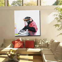 Best Art Hand Painted Monkey Oil Painting On Canvas Wall Paintings Working Orangutan Animal As