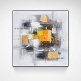 Hand Painted Abstract Wall Art Geometric Minimalist Modern On Canvas Decorative