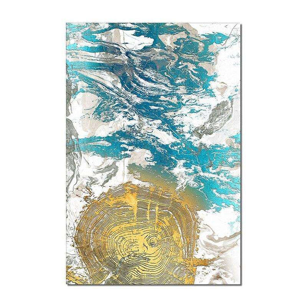 Abstract Blue With Gold Paintings Hand Painted Oil Painting On Canvas Fashion Modern Wall Art For Living Room Home Decor