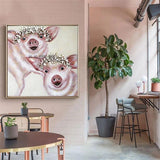 Modern Cartoon Art Hand Painted Canvas Oil Paintings Pig Painting Abstract Animal Wall Art Kids Room