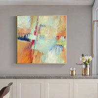 Oil Painting Hand Painted Colorful Simple Abstract On Canvas Home