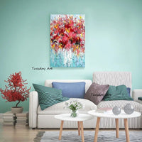 Hand Painted Oil Painting Canvas Abstract Oil Painting Modern Colorful Canvas Decorative Flower Rose Painting