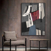 Hand Painted On Canvas Abstract Geometric Hand Painted Wall Art House Interior Decoration