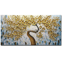 Hand Painted 3Dflower Flower oil painting Abstract art Hand Painted Modern Gold tree