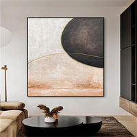 Hand Painted Abstract Wall Art Modern Minimalist Geometric Canvas For Living