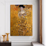 Hand Painted Retro Famous Gustav Klimt Adele Bloch Bauer I Oil Paintings Modern Wall Art Room