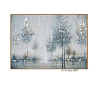 Hand Painted Gold Foil Tree Landscape Minimalist Abstract Modern On Canvas Wall Art Decorative