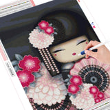 DIY Diamond Painting Cartoon Full Square Japan Dolls 5d Diamond Painting Picture Of Rhinestone Mosaic