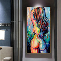 Portrait painting Hand Painted Sexy Nude Woman Body On Canvas