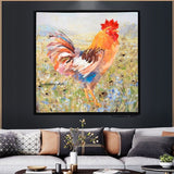 Hand Painted Oil Painting Landscape Animal Rooster Modern Abstract Room Hot Sale