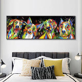 Hand Painted Oil Painting Animal Colorful Dog Abstract Home Room Decor