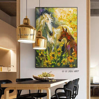 Hand Painted Horse Head Animal Wall Hanging Canvas Art Painting Artwork For Hotel Hall Decor