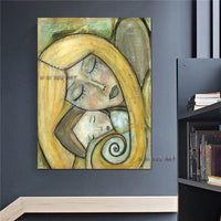 Oil painting Hand Painted painting Wall Art Canvas Modern Mom and Baby firgureative