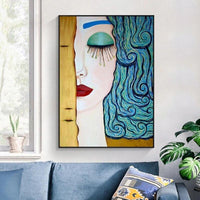 Hand Painted Abstract Gustav Klimt Tear Oil Painting