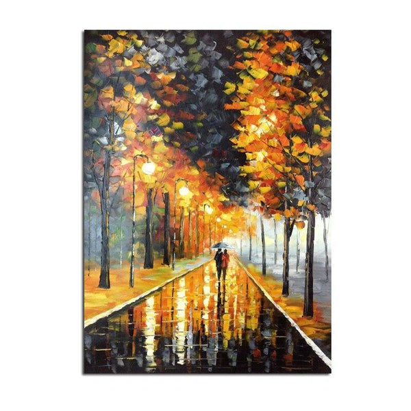 Abstract oil painting on canvas Hand Painted Modern abstract painting Knife Street landscape Home Wall Hotel decor