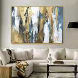 Hand Painted Oil Painting Gold Foil Landscape Abstract Wall Canvas Modern Canvas Artwork Room Decor